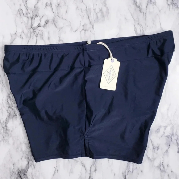 St. John's Bay Swim Short Bottom Color Black Built-In Brief - Picture 5 of 15